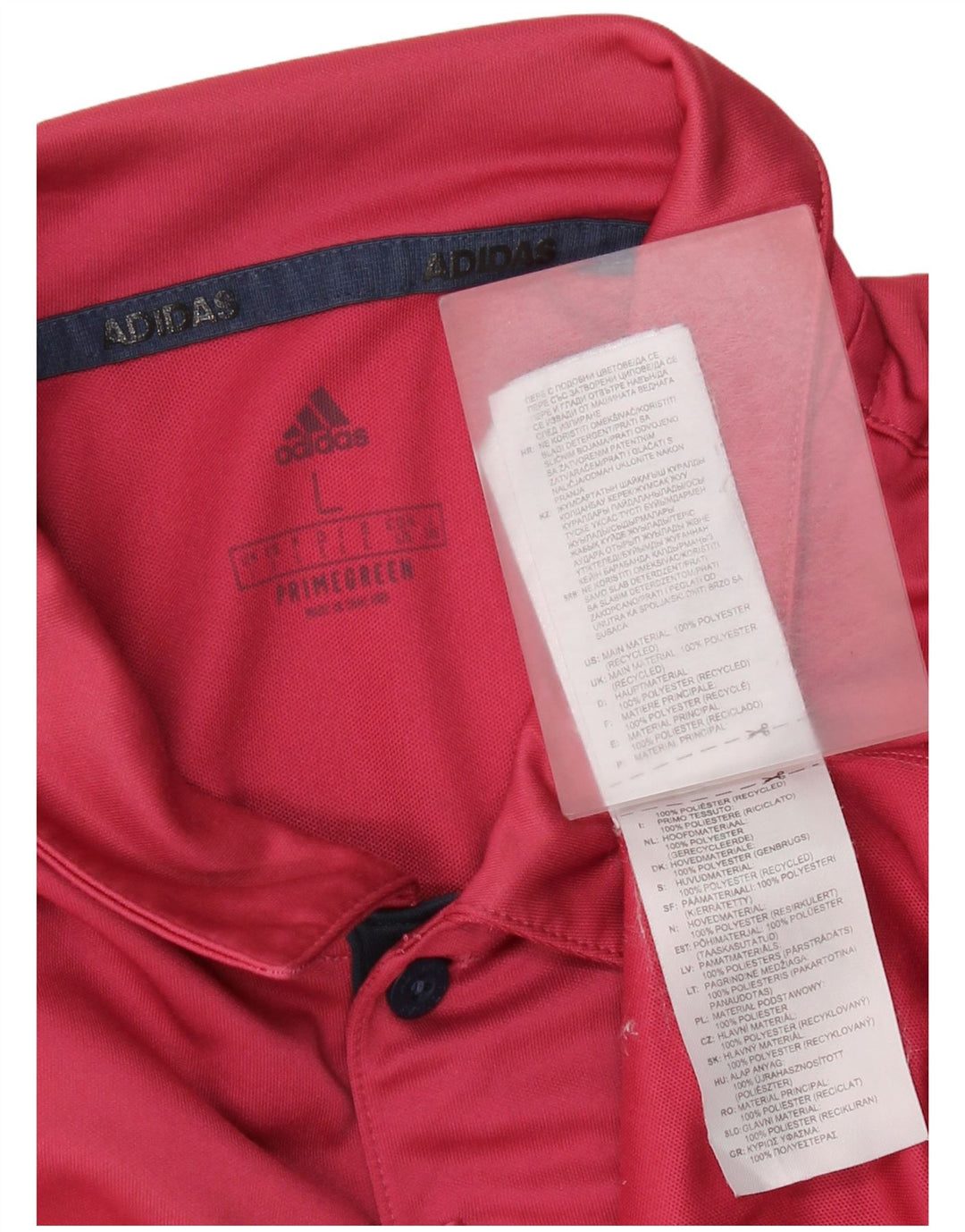 Adidas Homme Primegreen Polo Grand Rouge Rayé Polyester