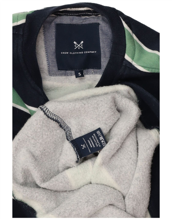 Crew Clothing Sweat-shirt pour homme en coton rayé bleu marine