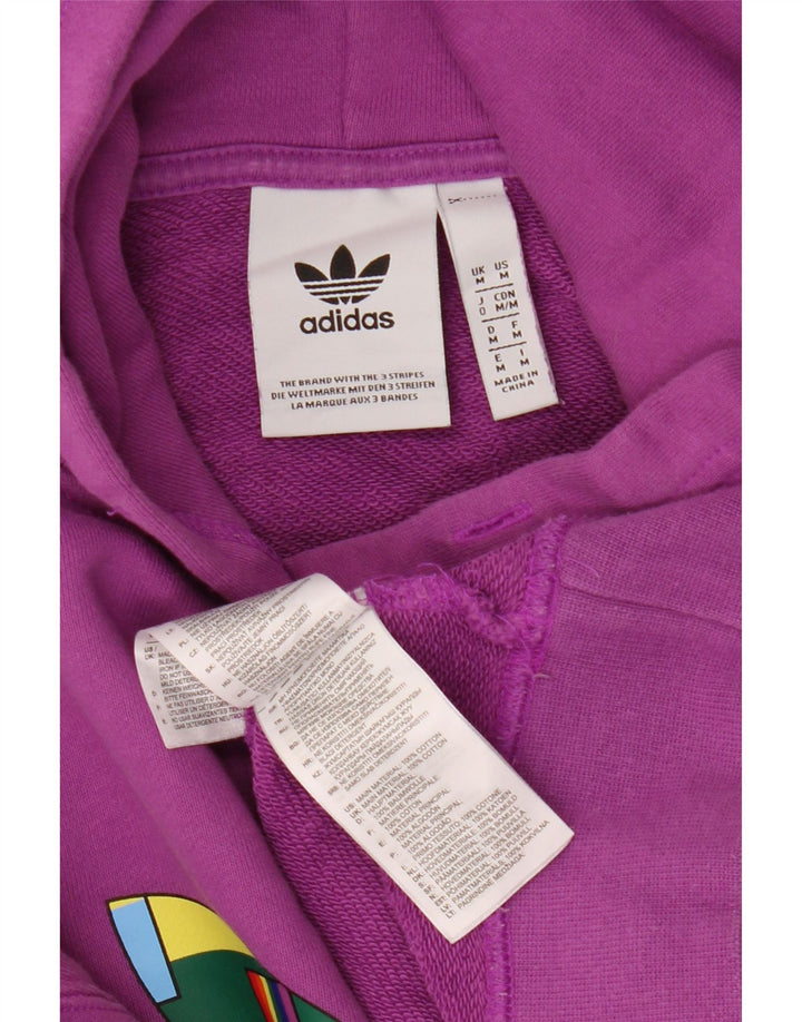 Adidas Pull à capuche graphique surdimensionné pour homme en coton violet moyen
