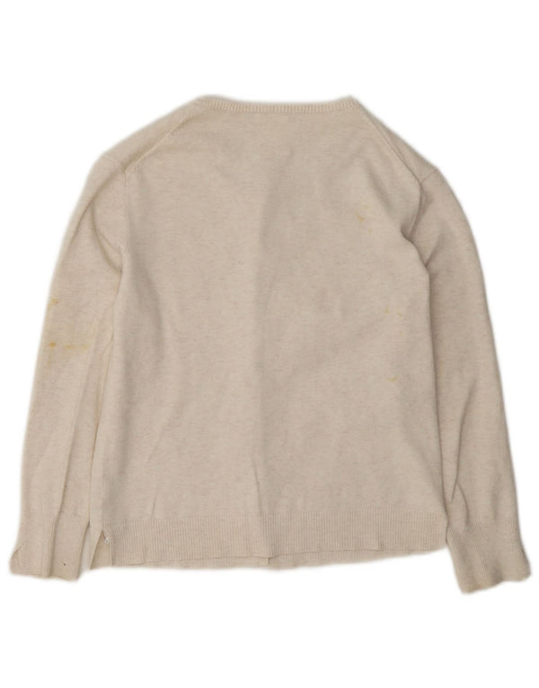Zara Cardigan Fille 7-8 Ans Coton Blanc Cassé