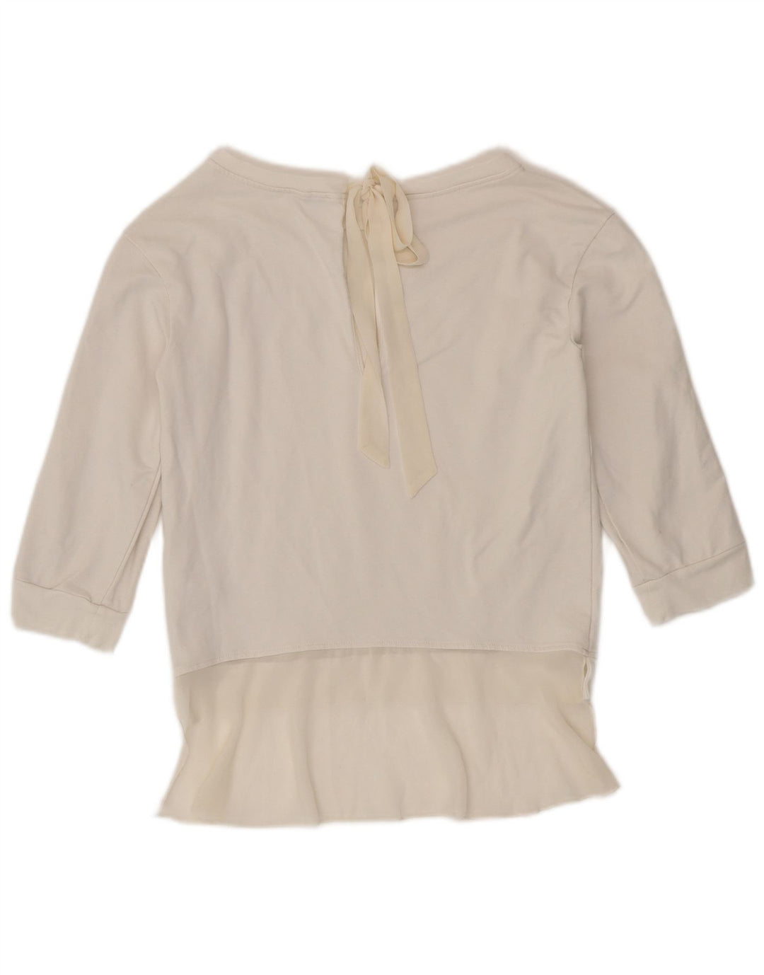 Liu Jo Sweat-shirt à manches 3/4 pour femme IT 40 Small Blanc Coton