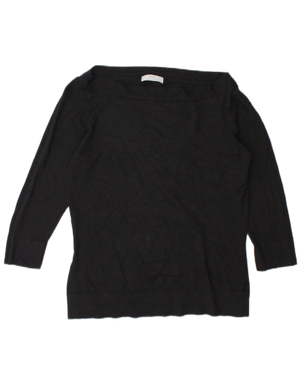 Marks & Spencer Haut à cils pour femme à manches 3/4 UK 10 Small Noir Viscose