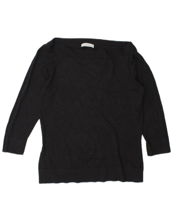 Marks & Spencer Haut à cils pour femme à manches 3/4 UK 10 Small Noir Viscose