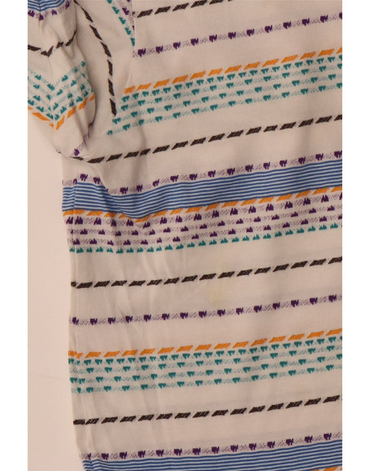 Patagonia Homme T-Shirt Top Medium Off White Rayé Coton