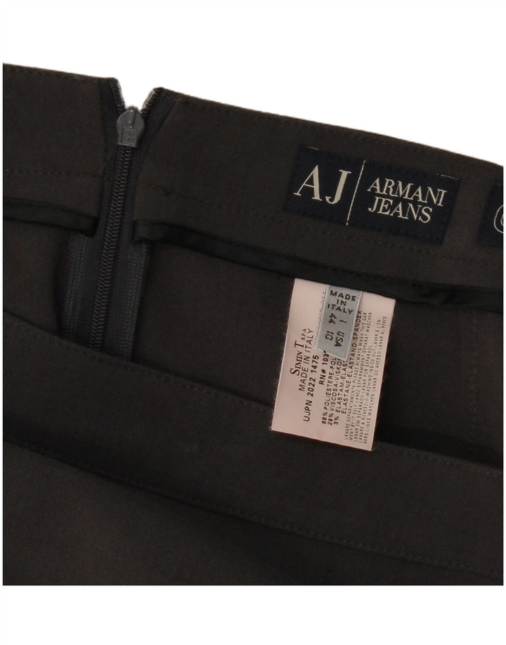 Armani Jupe droite pour femme UK 14 Large W32 Gris Polyester
