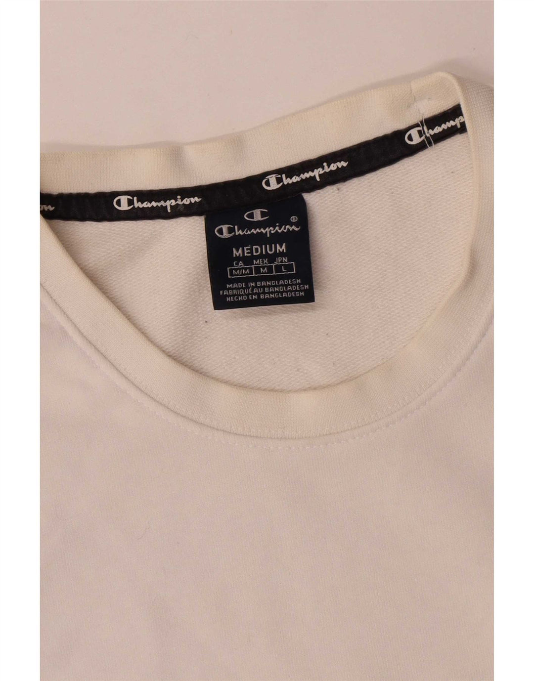Champion Sweat-Shirt Graphique Homme Blanc Moyen Coton