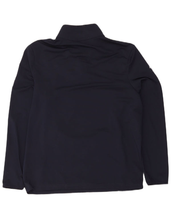 Lacoste Hommes Zip Neck Pull Survêtement Top Taille 6 XL Bleu Marine Polyester