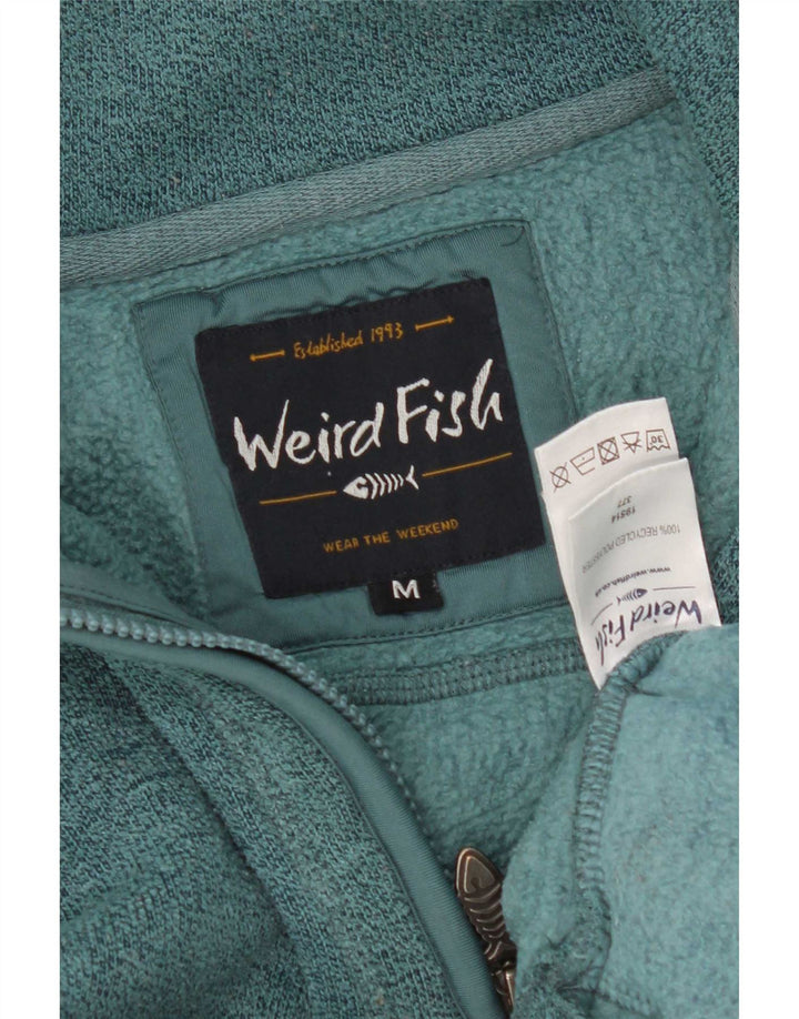 Weird Fish Sweat-shirt à col zippé pour homme en polyester vert moyen