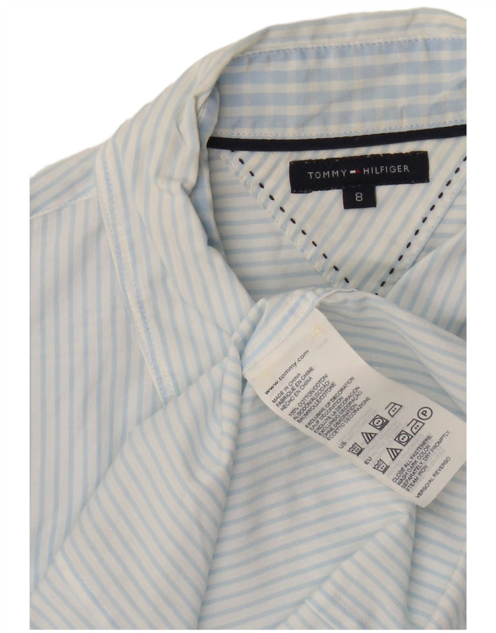 Tommy Hilfiger Chemise Femme US 8 Coton Bleu Moyen à Fines Rayures