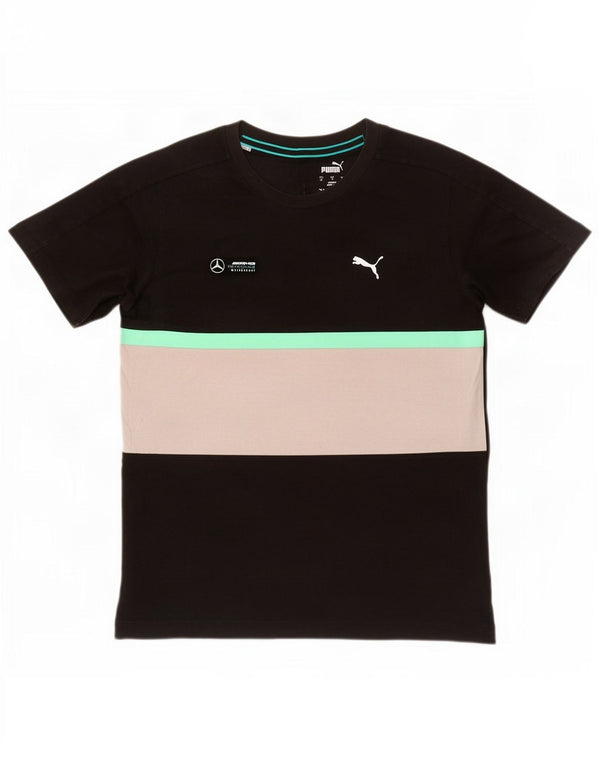 Puma T-Shirt Graphique Homme Petit Noir Colorblock Cotton
