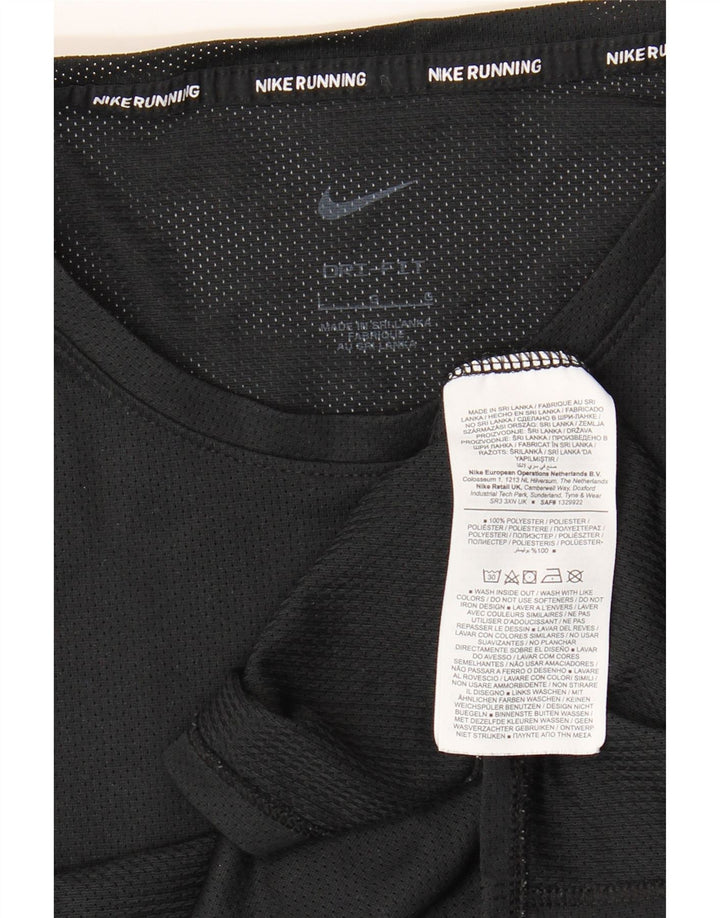 Nike Hommes Dri Fit Running T-Shirt Haut Large Noir Polyester