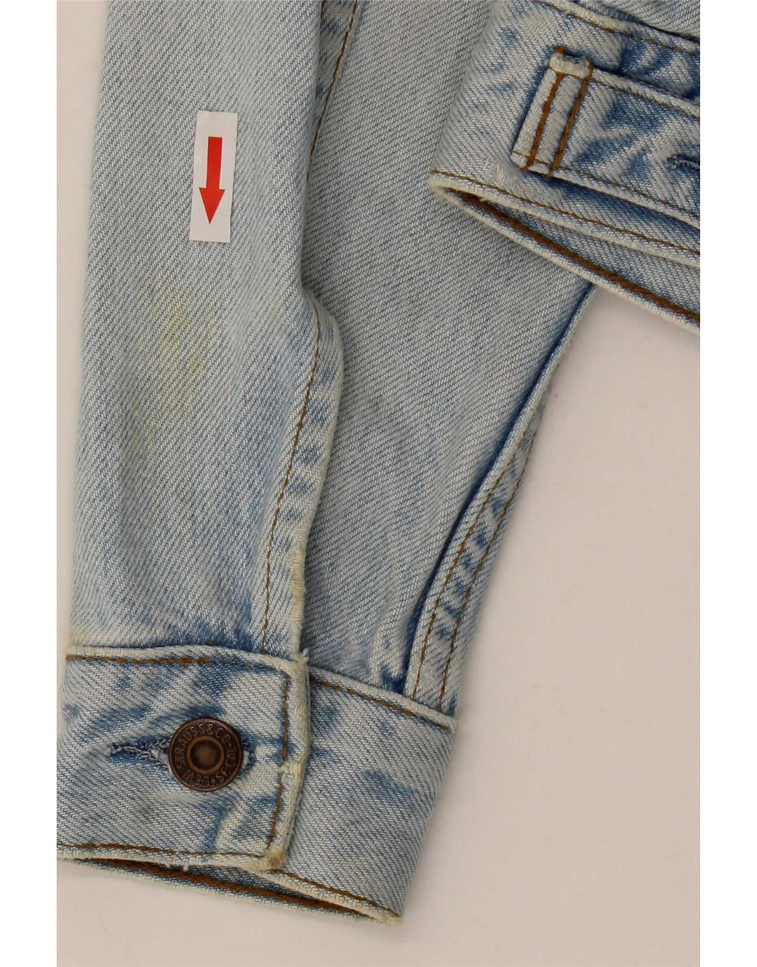 Levi's Veste en Jean Court Femme UK 10 Petit Bleu Coton