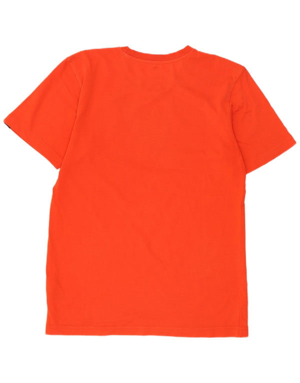 Adidas Hommes Climalite Graphic T-Shirt Top Petit Orange Coton