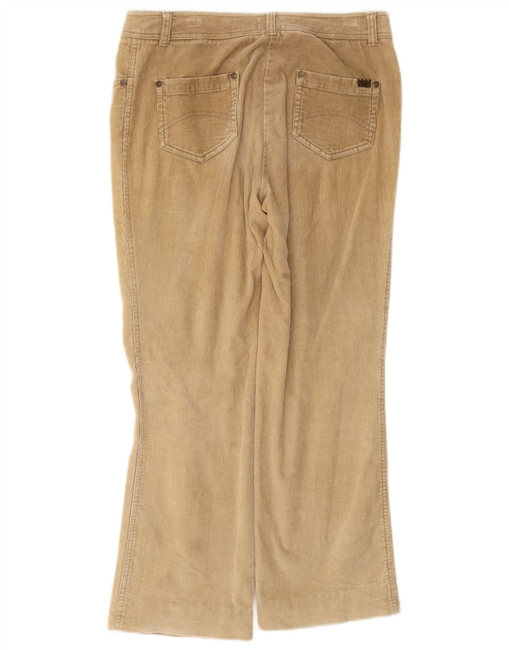 Sergio Tacchini Pantalon Bootcut En Velours Côtelé Femme IT 42 Medium W32 L26 Beige