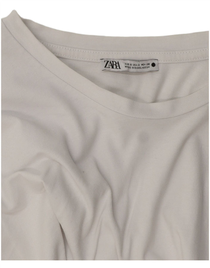 Zara T-shirt surdimensionné pour femme UK 10 Petit Blanc
