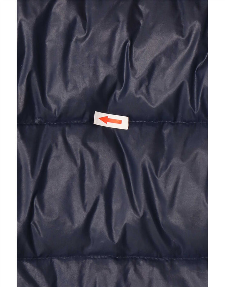Benetton Manteau Rembourré À Capuche Femme IT 42 Bleu Marine Moyen Polyamide