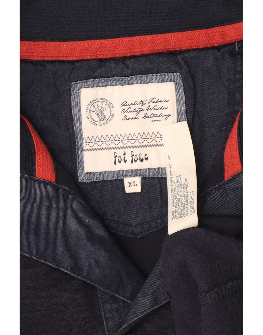 Fat Face Pull col boutonné pour homme XL en coton bleu marine classique