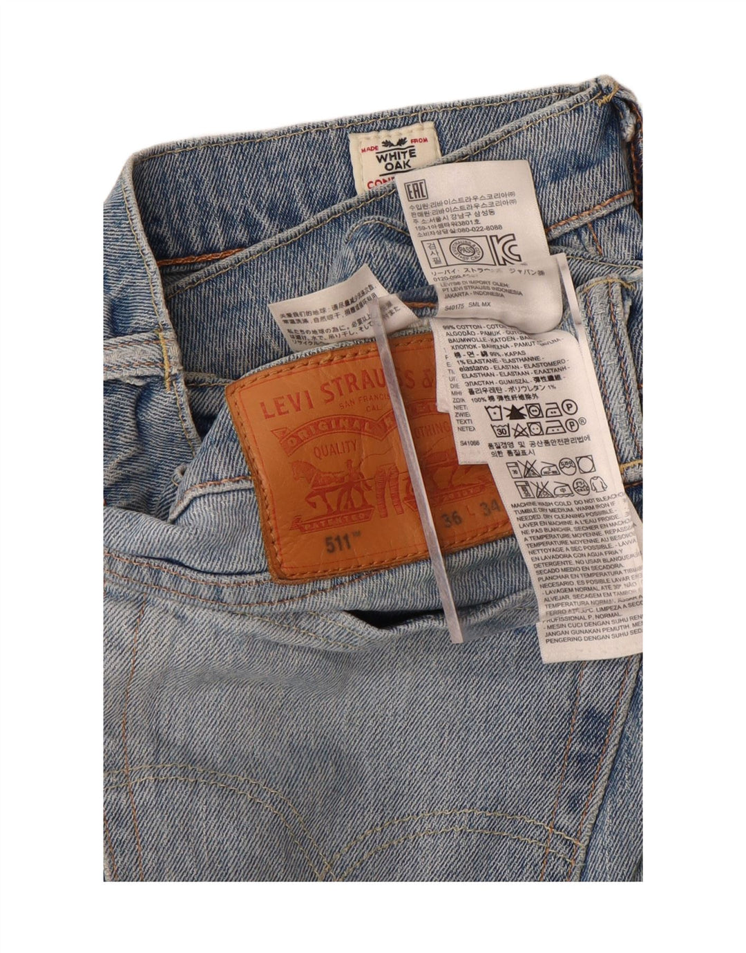LEVI'S Mens 511 Slim Jeans W36 L34 Blue Cotton Vintage Levi's and Second-Hand Levi's from Messina Hembry 