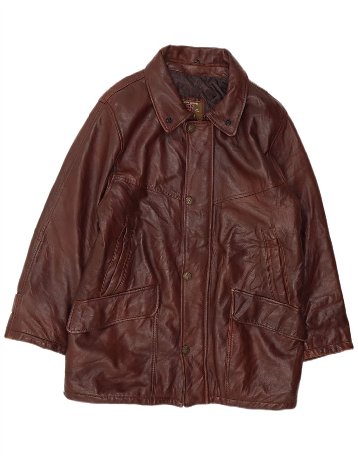 MAESTRO ARTIEIANO Veste en cuir pour homme UK 44 2XL Cuir marron