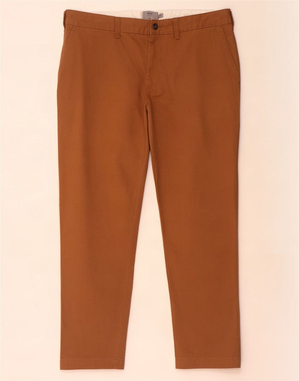 Marks & Spencer Pantalon Chino Slim Homme W36 L29 Marron Coton