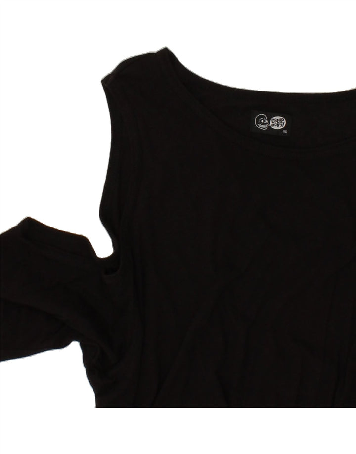 CHEAP MONDAY Womens Blouse Top UK 6 XS Black Cotton Vintage Cheap Monday and Second-Hand Cheap Monday from Messina Hembry 