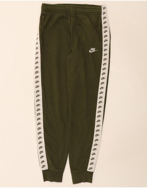 Nike Pantalon de survêtement graphique pour homme en coton color block Kaki Taille S