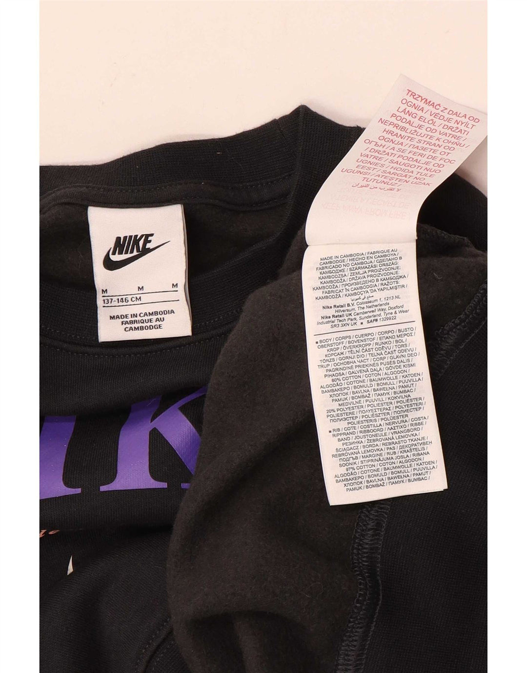 Nike Sweat-shirt surdimensionné à motif graphique pour fille 10-11 ans Noir moyen
