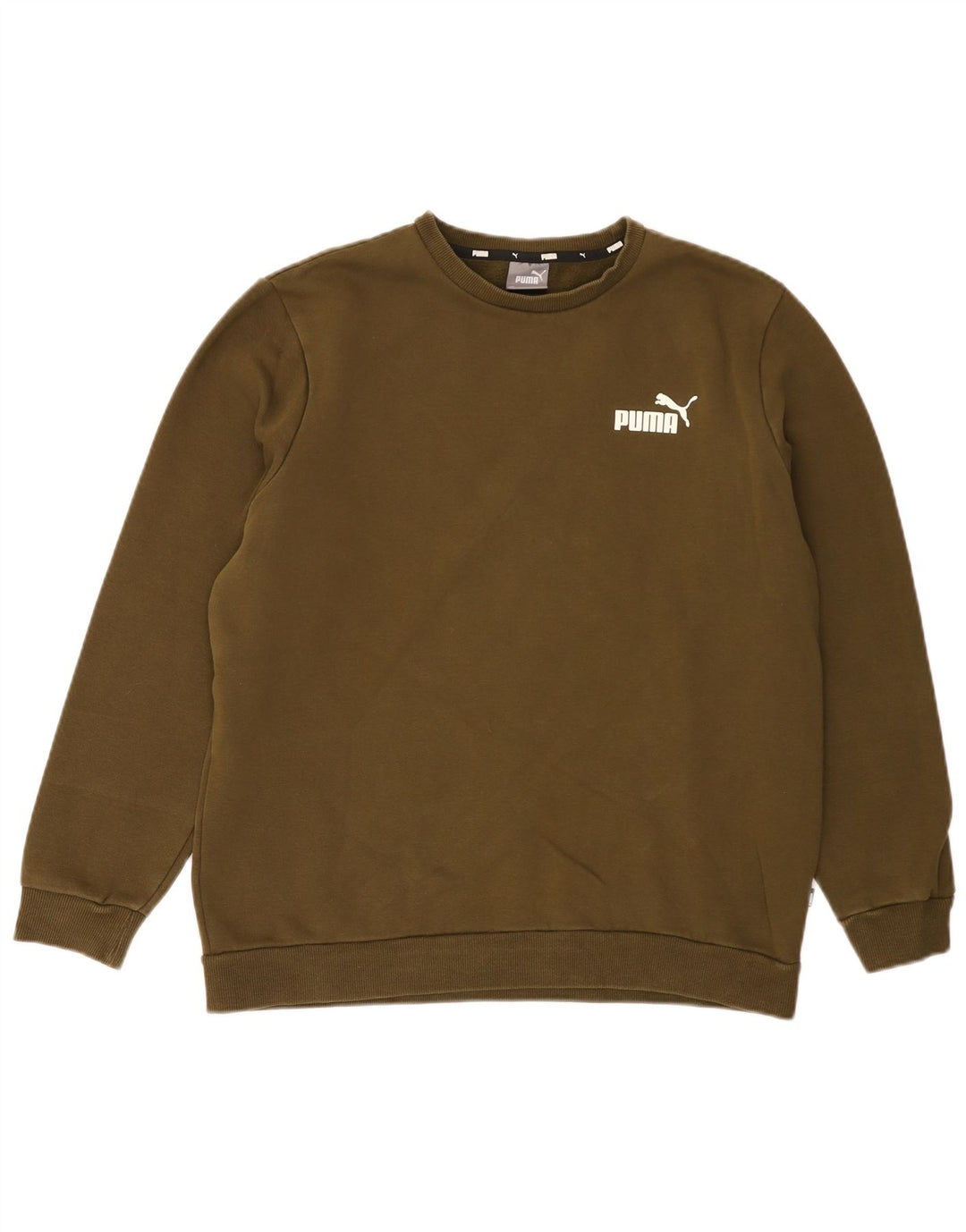 Puma Sweat-shirt pour homme en coton kaki Taille L