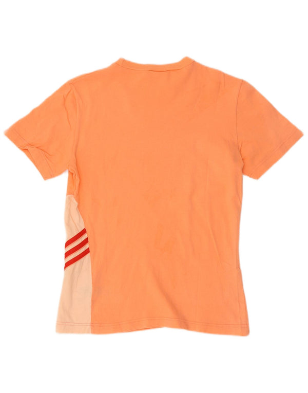 Adidas T-shirt à manches courtes pour femme UK 12 Orange moyen Colourblock