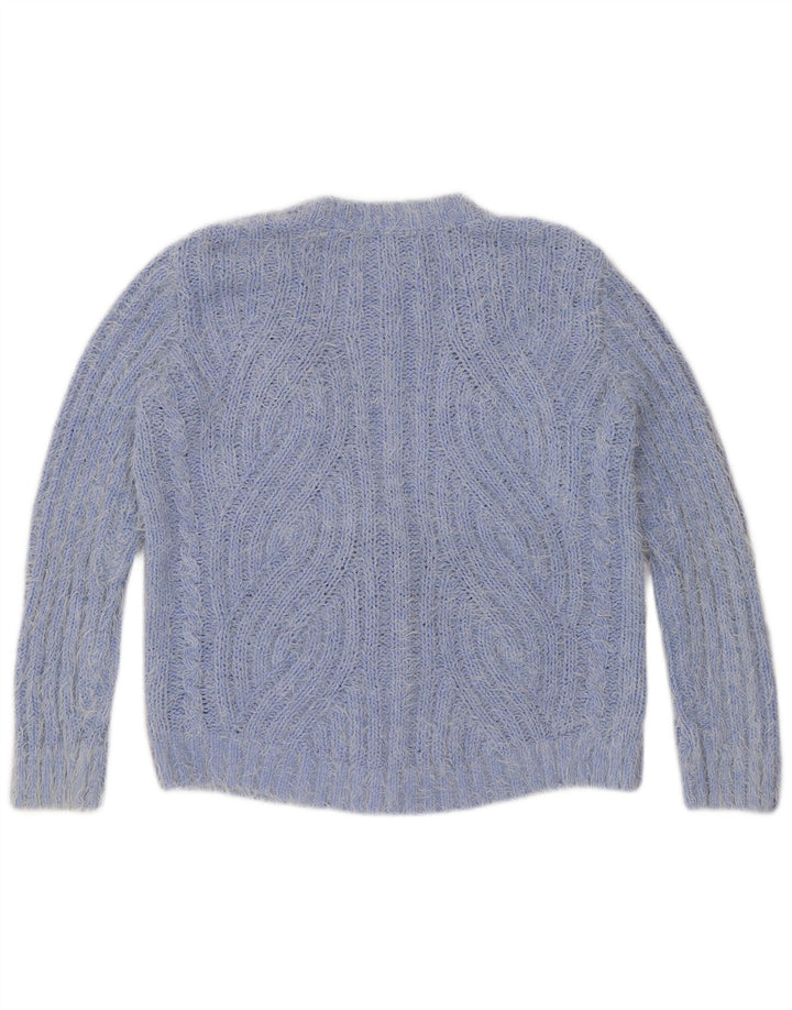 Marks & Spencer Pull Cardigan Femme UK 14 Bleu Moyen Polyester