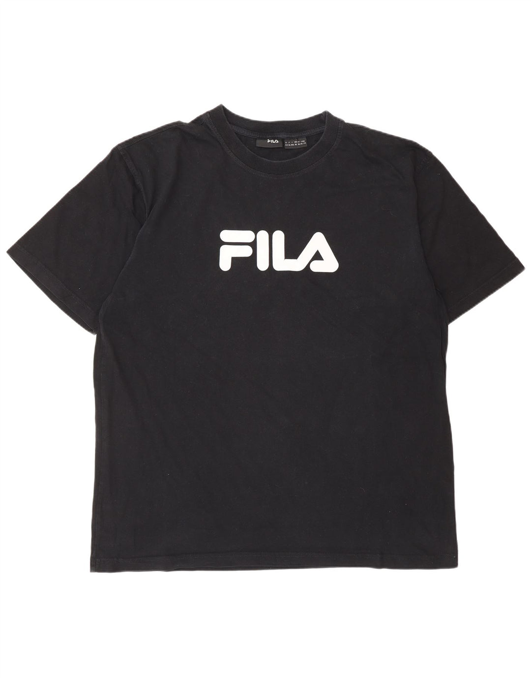 FILA T-Shirt Graphique Homme Top XL Noir Coton