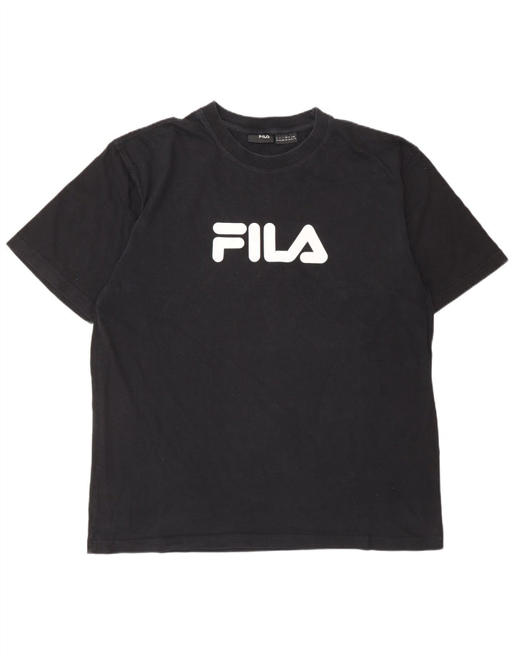 FILA T-Shirt Graphique Homme Top XL Noir Coton