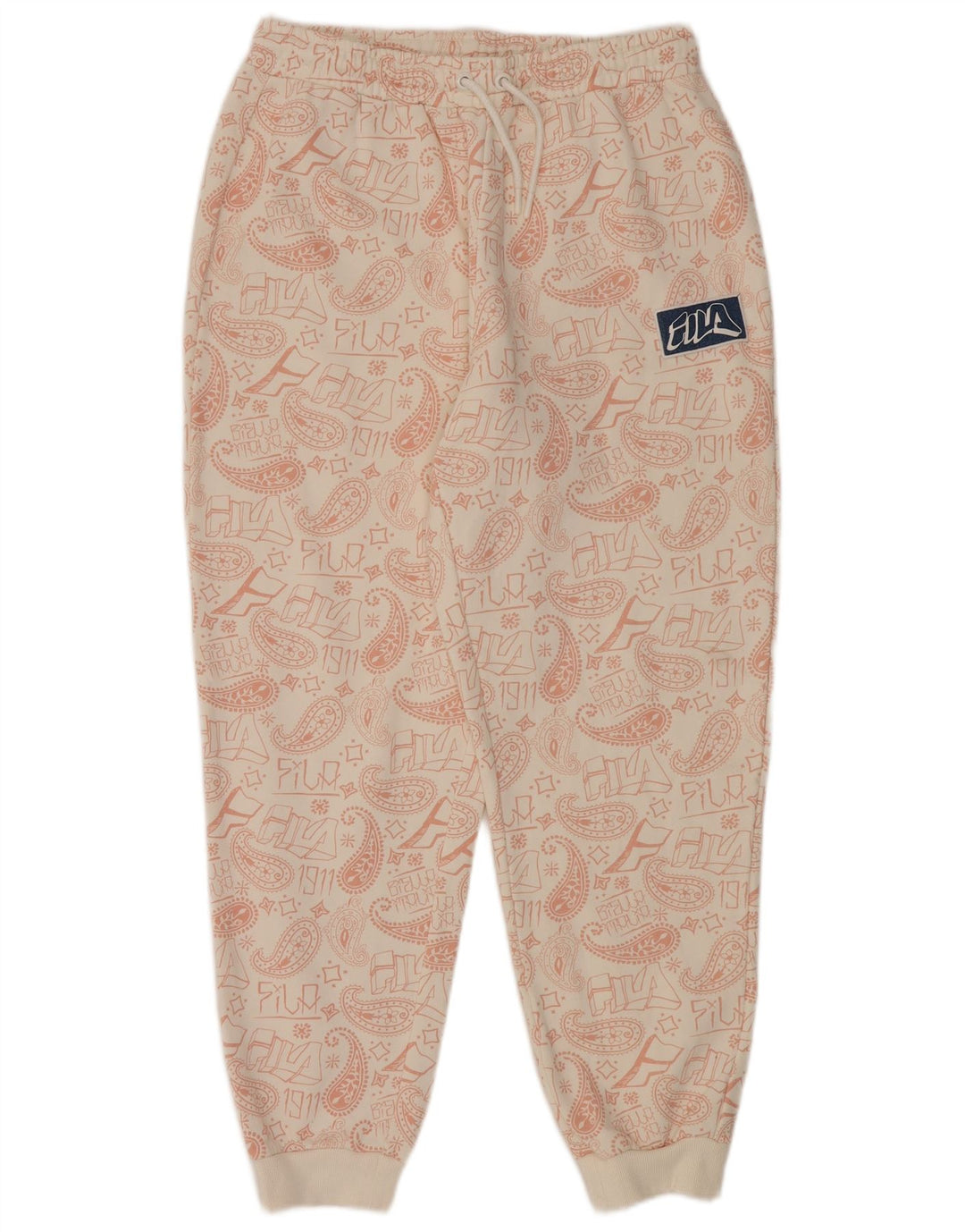 Fila Survêtement surdimensionné graphique pour femme UK 14 Medium Off White Paisley