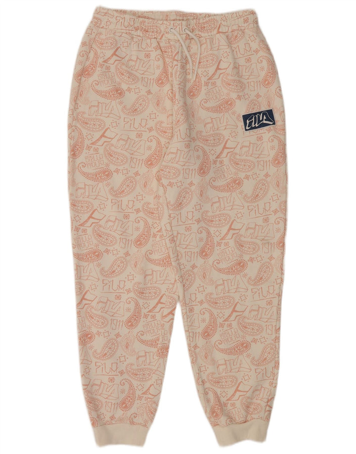 Fila Survêtement surdimensionné graphique pour femme UK 14 Medium Off White Paisley