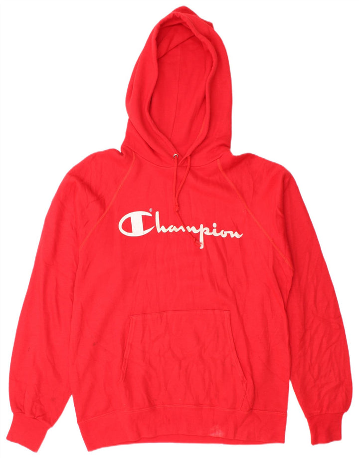 CHAMPION Pull à capuche graphique pour femme UK 16 Grand Acrylique Rouge
