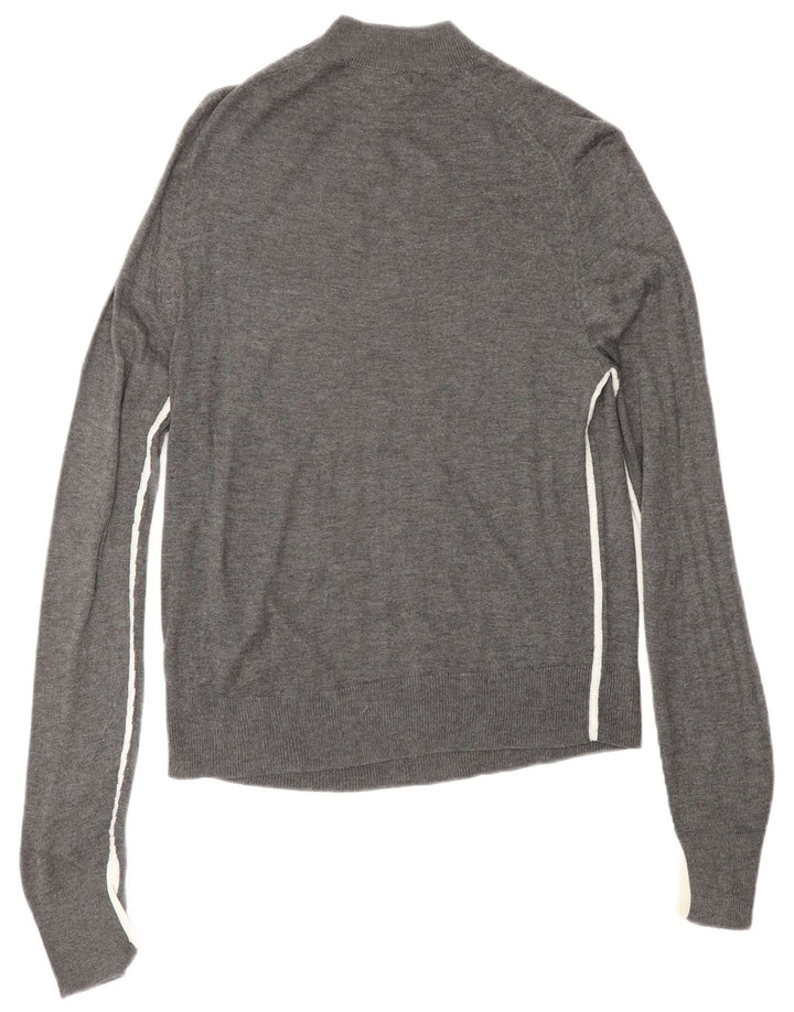 ZARA Pull à col roulé pour femme UK 12 Gris moyen Viscose