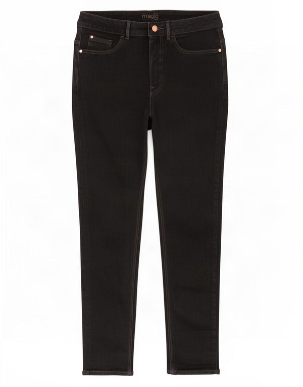 Marks & Spencer Jeans Magic Slim pour femme UK 12 Medium W28 L28 Coton noir