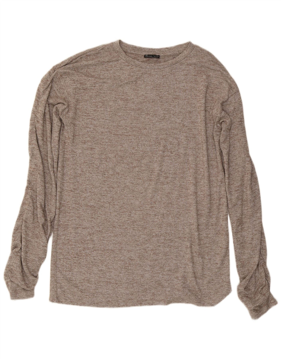 Zara Femme Haut Oversize Manches Longues UK 10 Petit Gris Moucheté