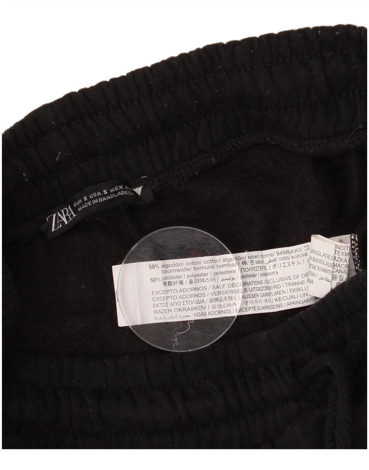 Zara Pantalon de survêtement pour femme Joggers UK 10 Small Noir Coton