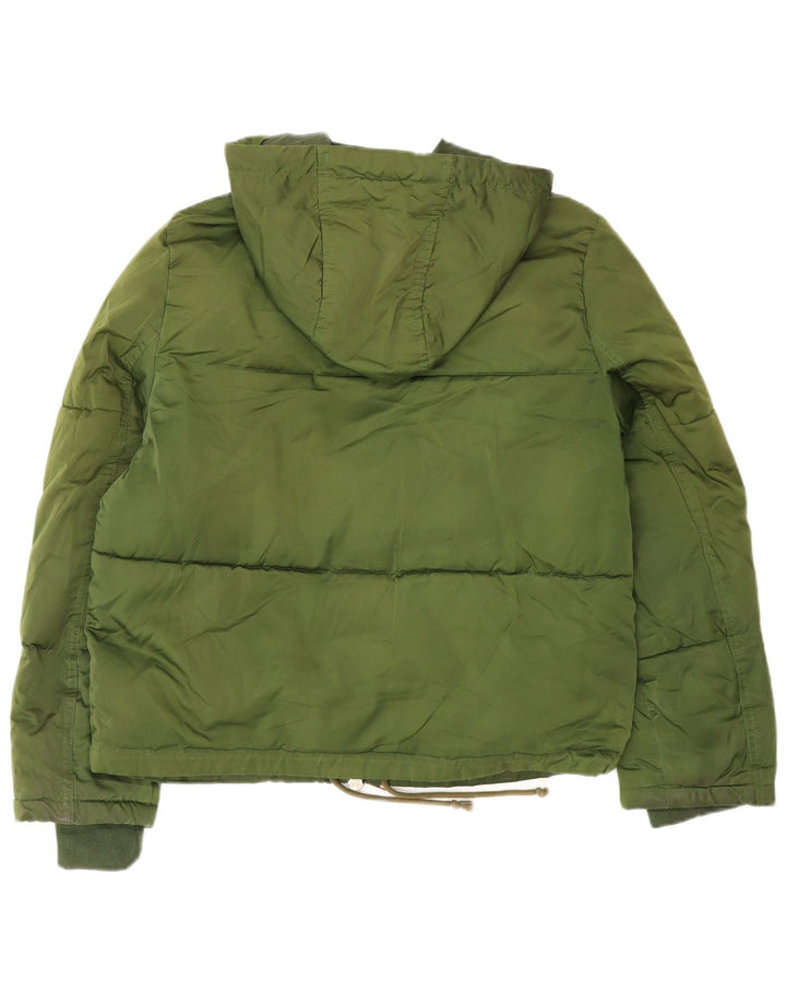 Topshop Veste matelassée surdimensionnée à capuche pour femme UK 10 Petit Kaki Polyester