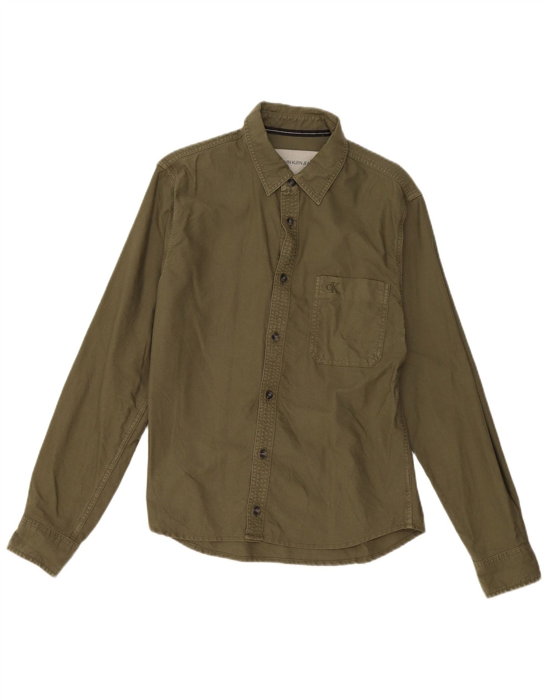 Calvin Klein Jeans Chemise Slim Fit Homme Vert Moyen Coton