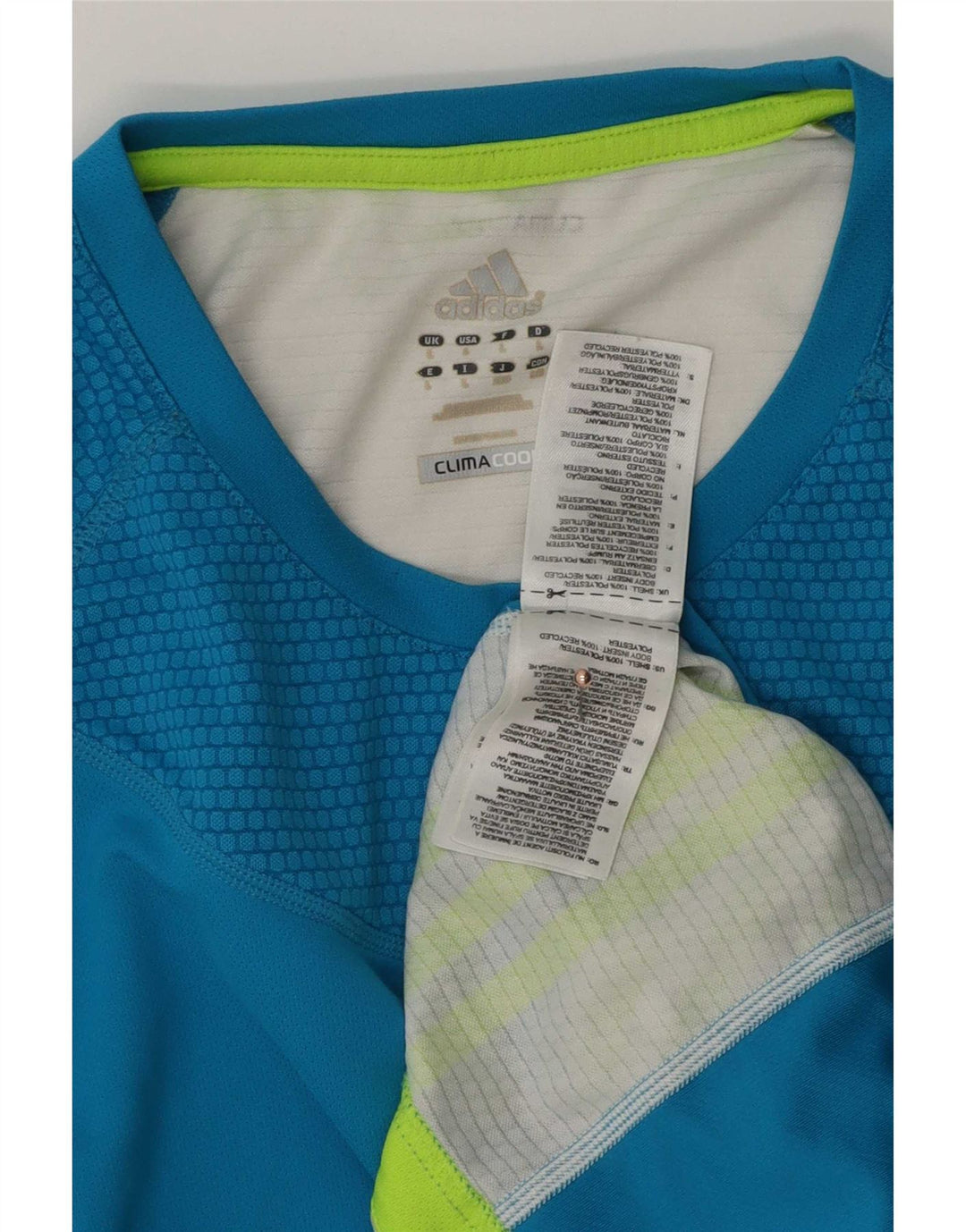 Adidas Hommes Climacool T-Shirt Haut Grand Bleu Colorblock Polyester