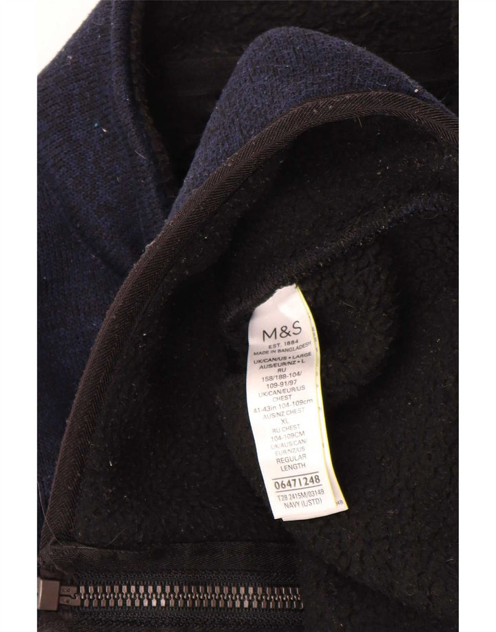 Marks & Spencer Veste de survêtement pour homme en polyester bleu marine Taille L
