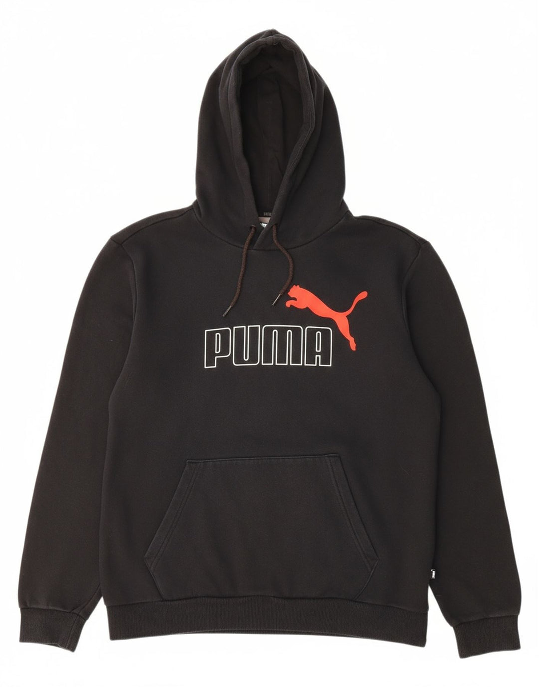 PUMA Mens Graphic Hoodie Jumper Medium Black Cotton