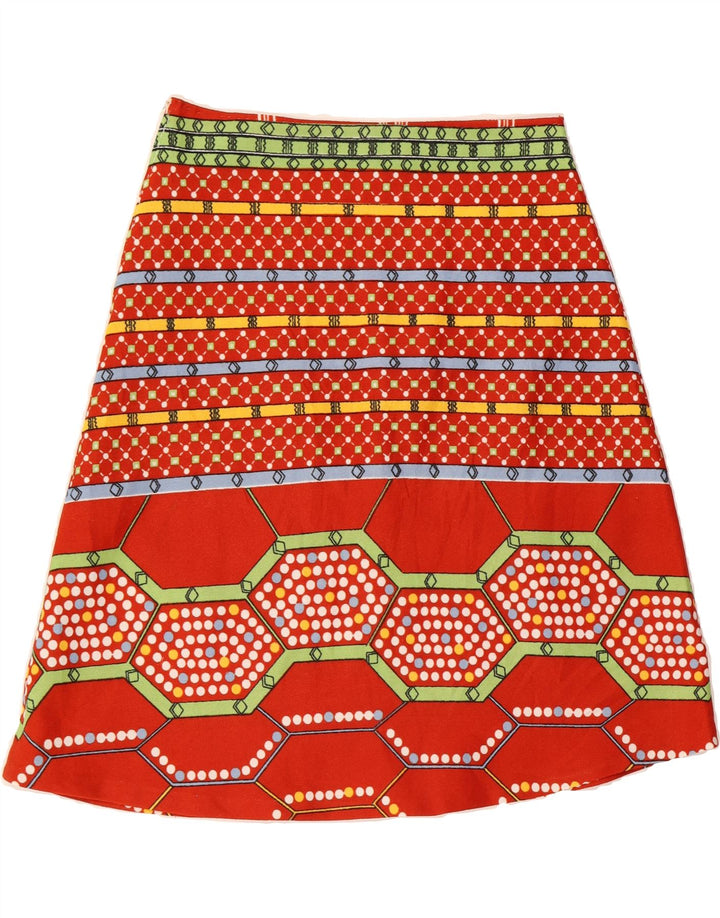 VINTAGE Womens A-Line Skirt W30 Medium Red Geometric Vintage Vintage and Second-Hand Vintage from Messina Hembry 