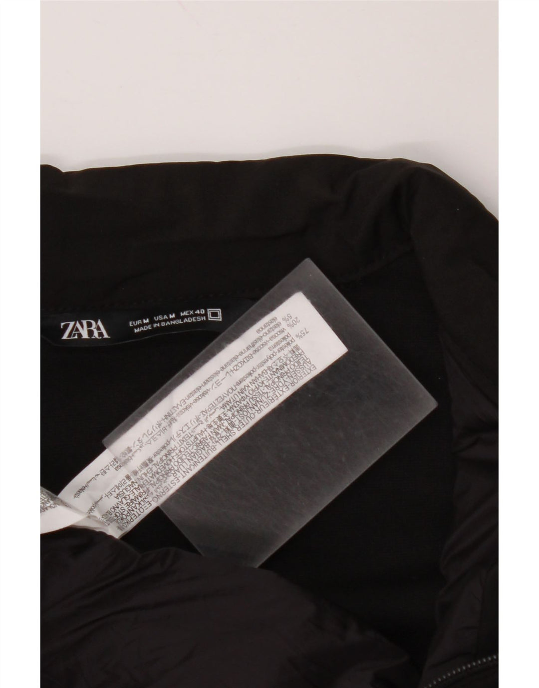 ZARA Veste matelassée homme UK 38 Medium Noir Polyester