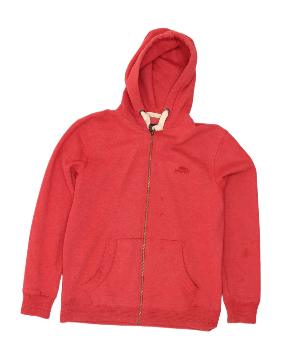 Weird Fish Pull à capuche zippé pour homme en coton rouge moyen
