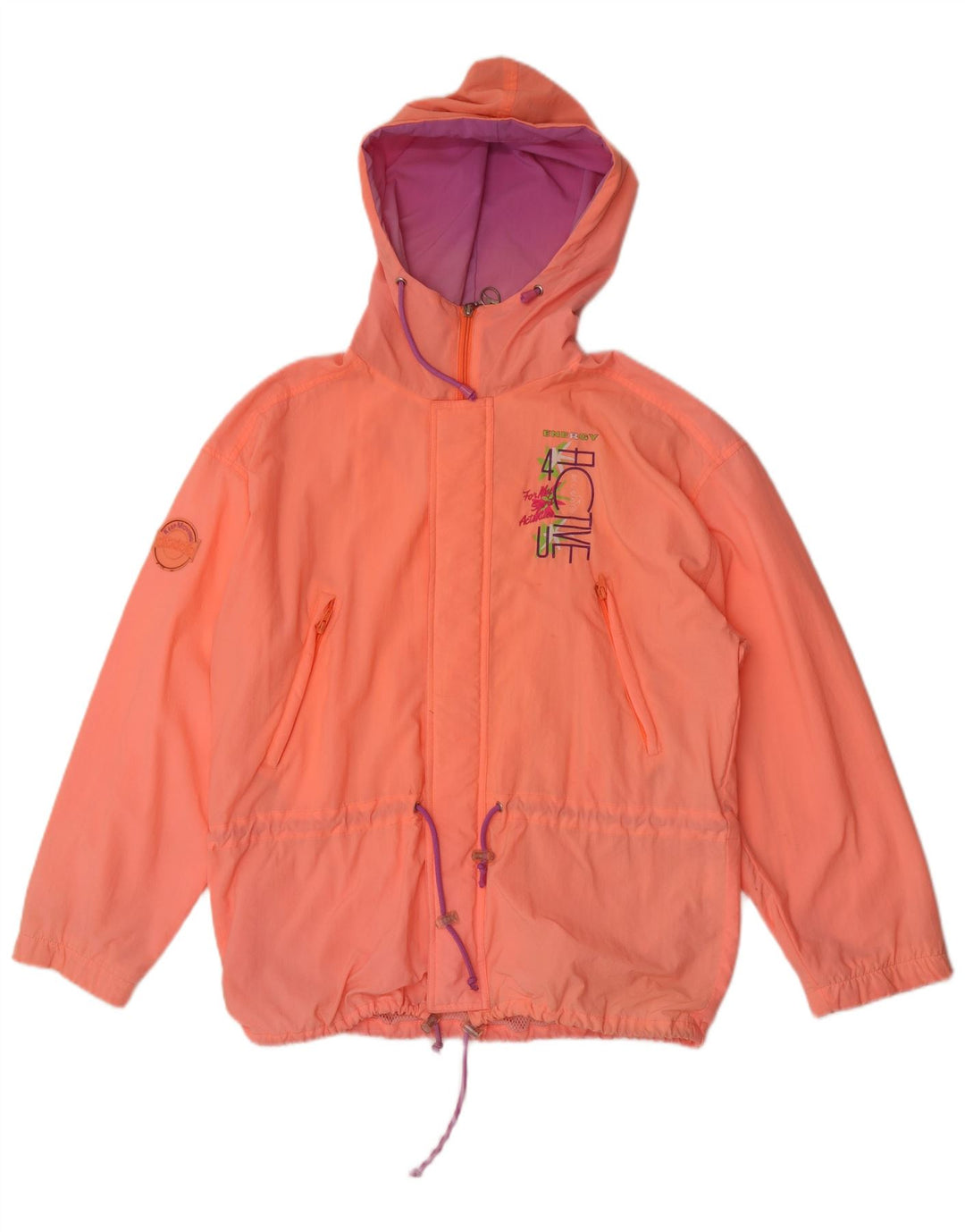 Diadora Veste de pluie à capuche surdimensionnée pour femme UK 14 Rose moyen