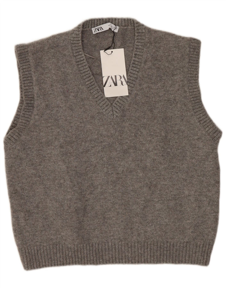 Zara Femme Débardeur UK 16 Large Gris Polyester