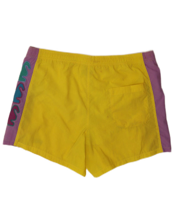 FILA Short de Bain Graphique IT 50 Homme Jaune Colorblock Large